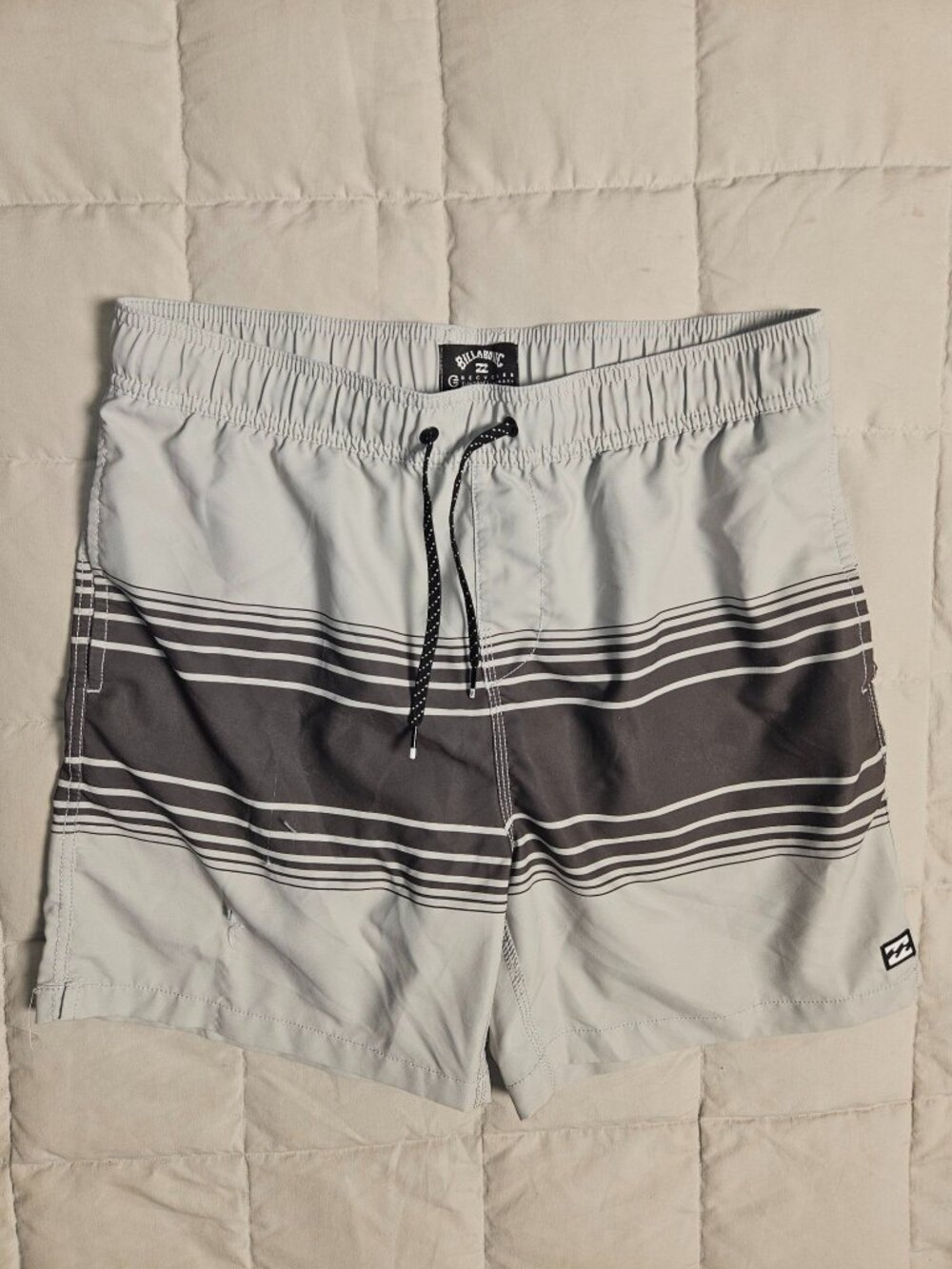 Billabong Recycler Sundays Layback Board Shorts Men's M Gray Striped